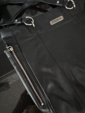 Vintage Coach Black Leather Tote Bag LIKE NEW